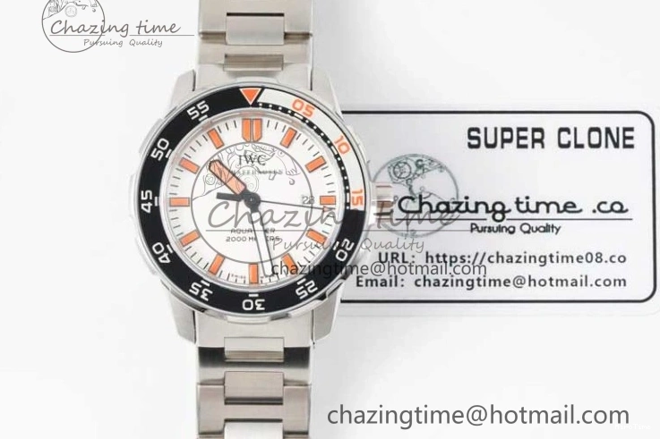 MIROTIME 0725 BestValue Aquatimer Automatic SS RSF 1:1 Best Edition White Orange Dial on SS Bracelet A 7072
